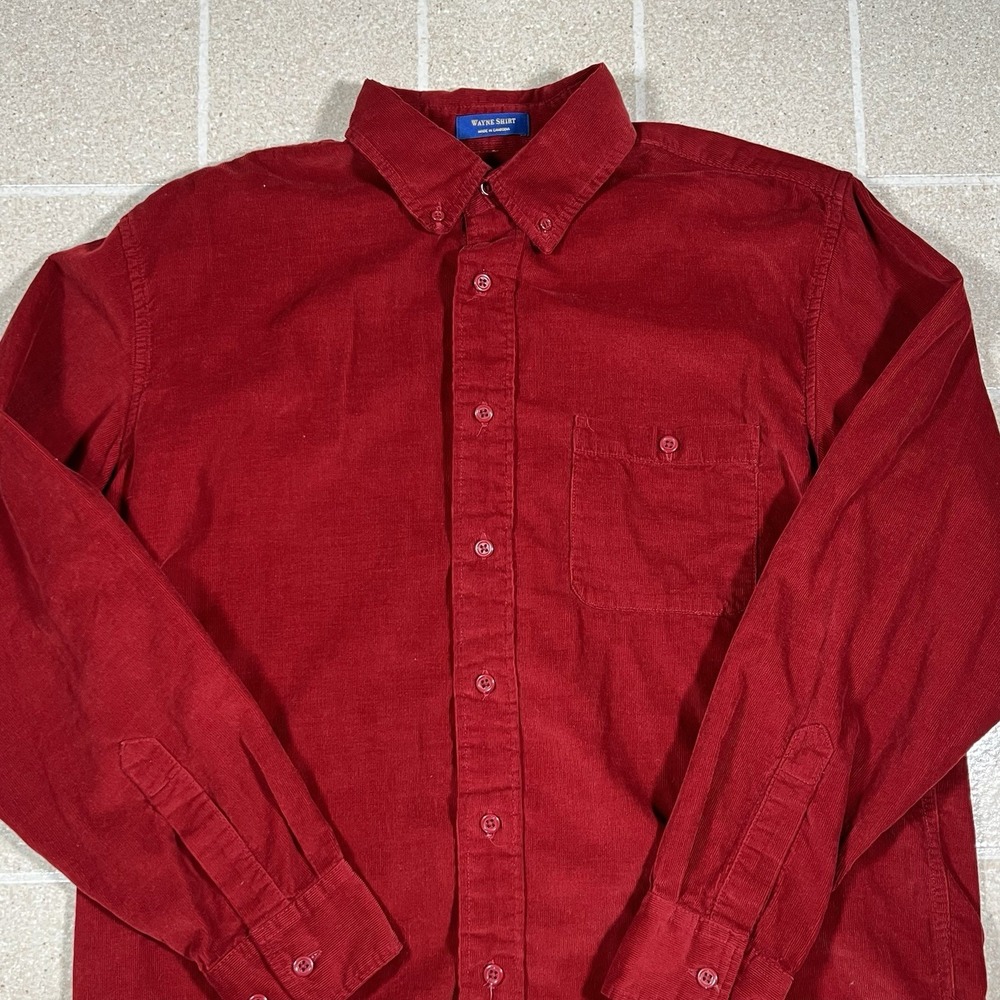 Pendleton WAYNE SHIRT Long Sleeve Button Down Red Corduroy Shirt Men's Size L - Picture 2 of 4